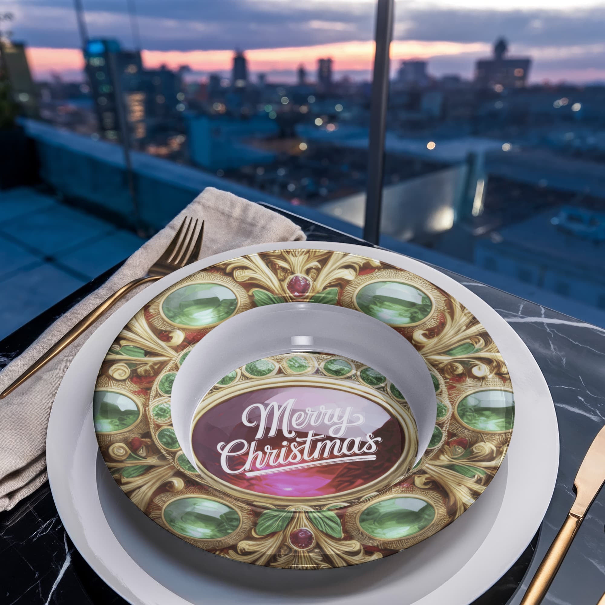 Ornate Gold Frame with Gemstones 8.5