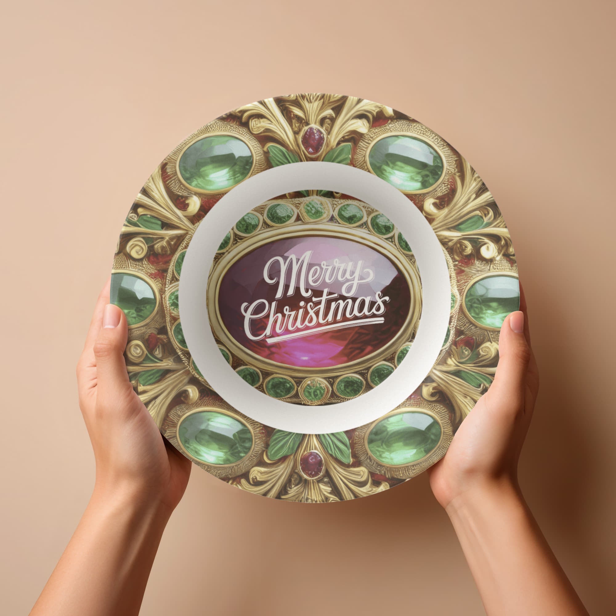 Ornate Gold Frame with Gemstones 8.5