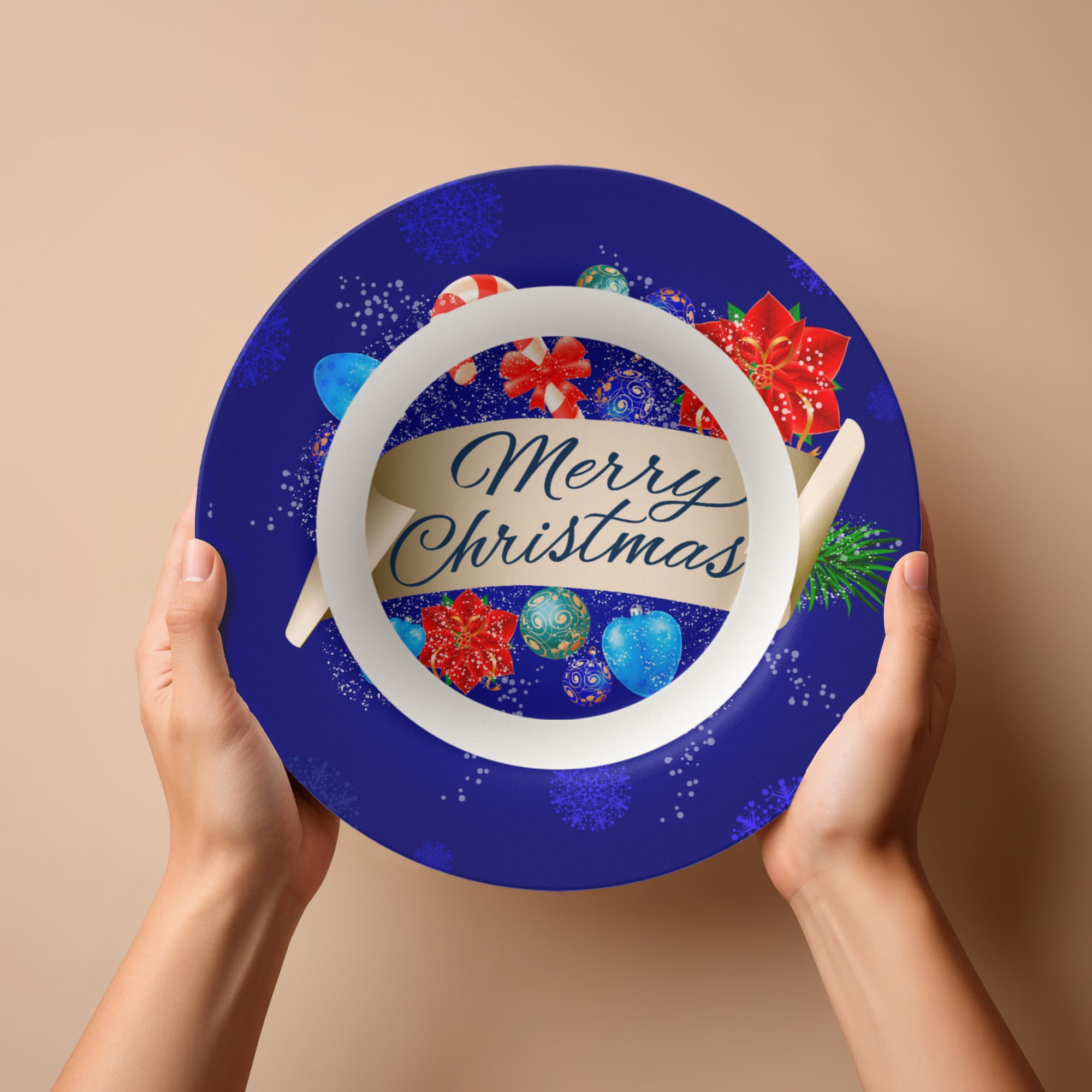 Blue Merry Christmas 8.5