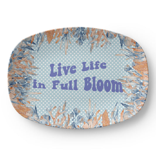 Live Life in Full Bloom Summer 10" x  14" Oval Platter