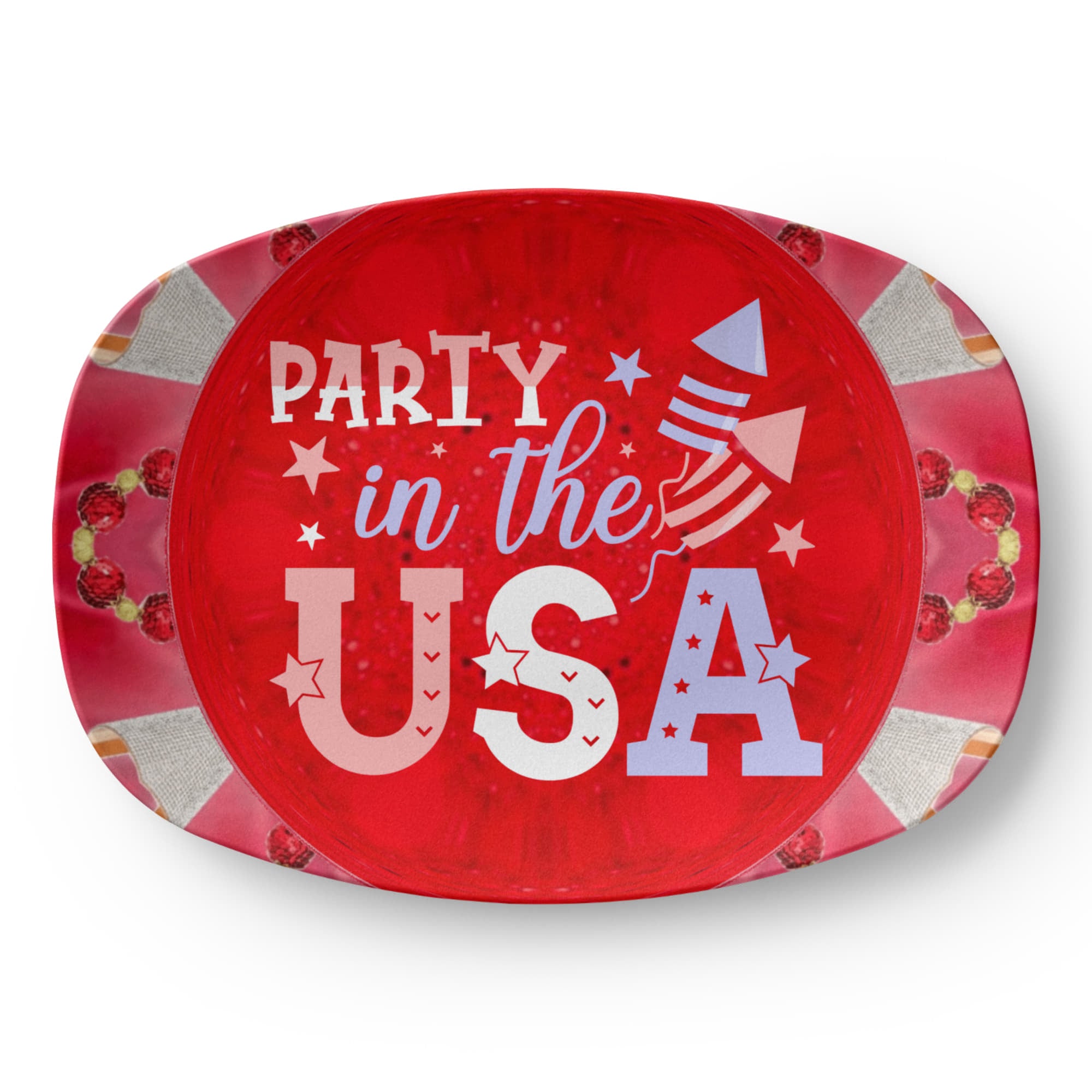 Party in the USA 10”x14” Oval Serving Platter