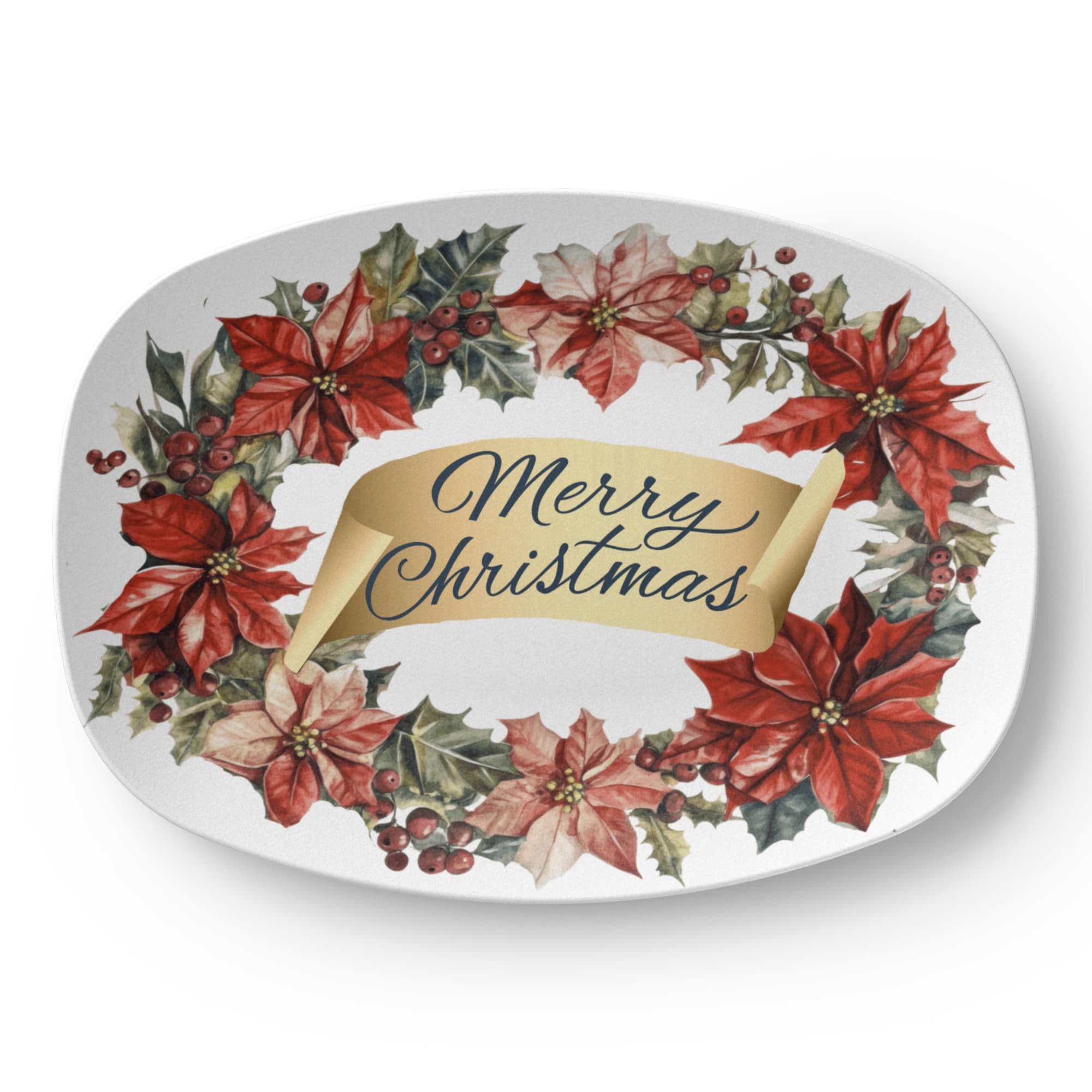 Merry Christmas Oval Wreath 10