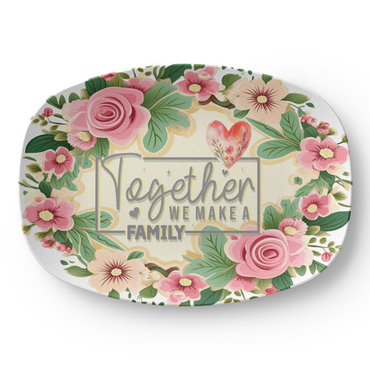 Together We Make a Family 10" x 14" Oval Serving Platter