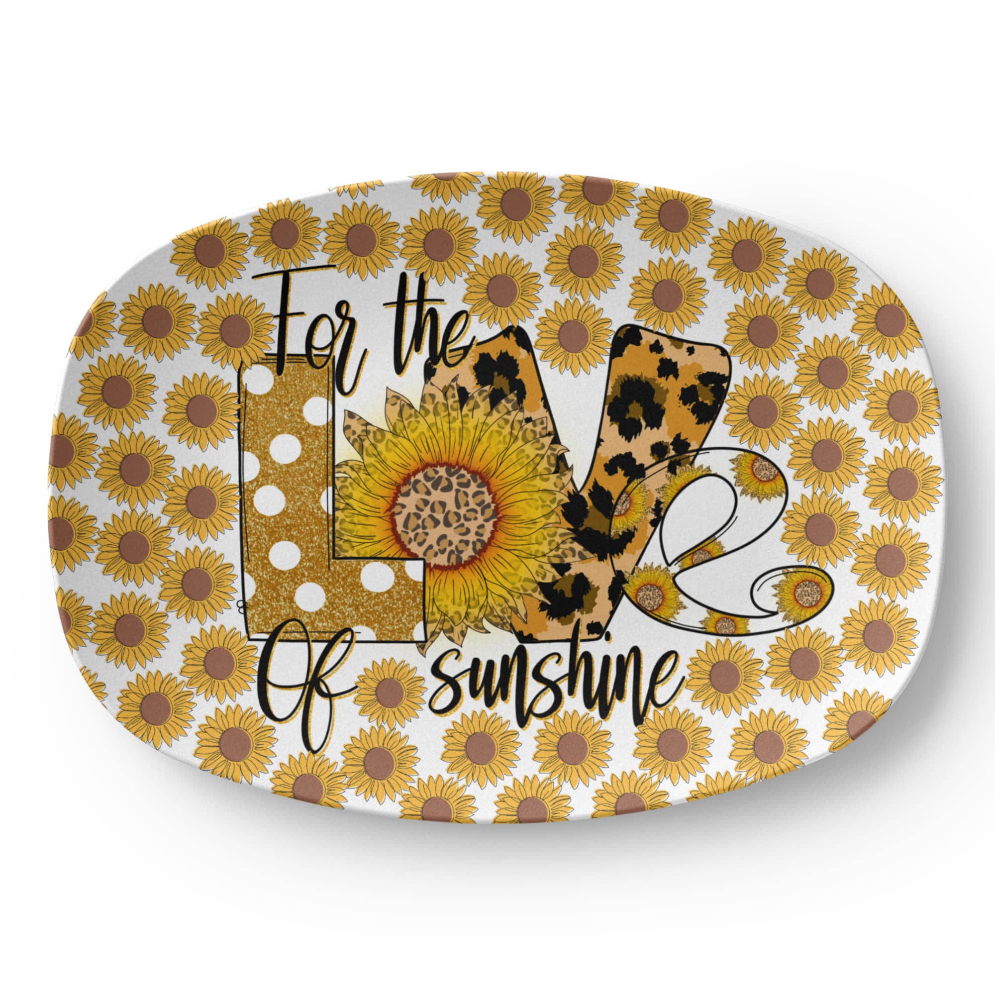 For the Love of Sunshine Sunflowers 10' x 14' Oval Platter