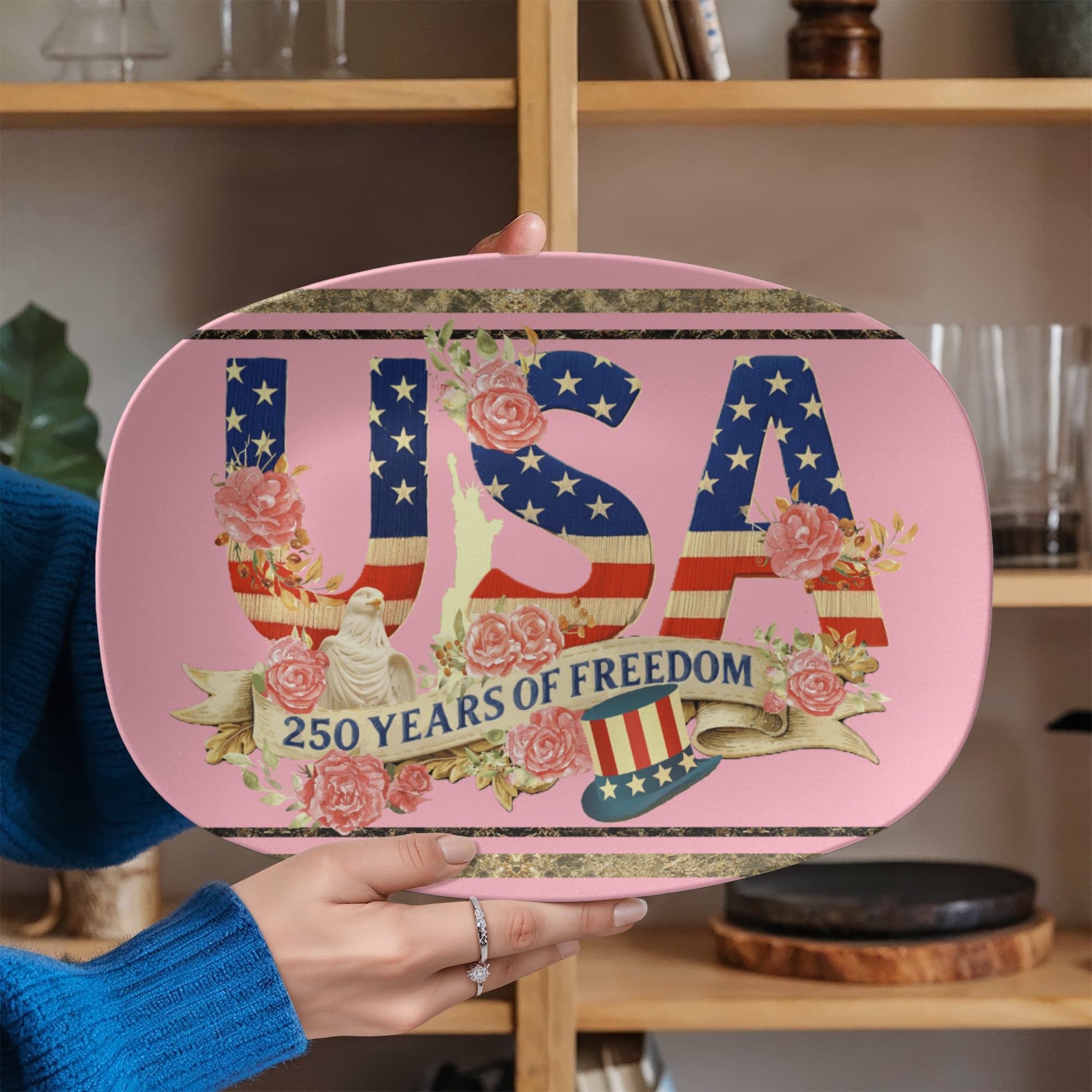 Pink USA 250 Years of Freedom Floral 10