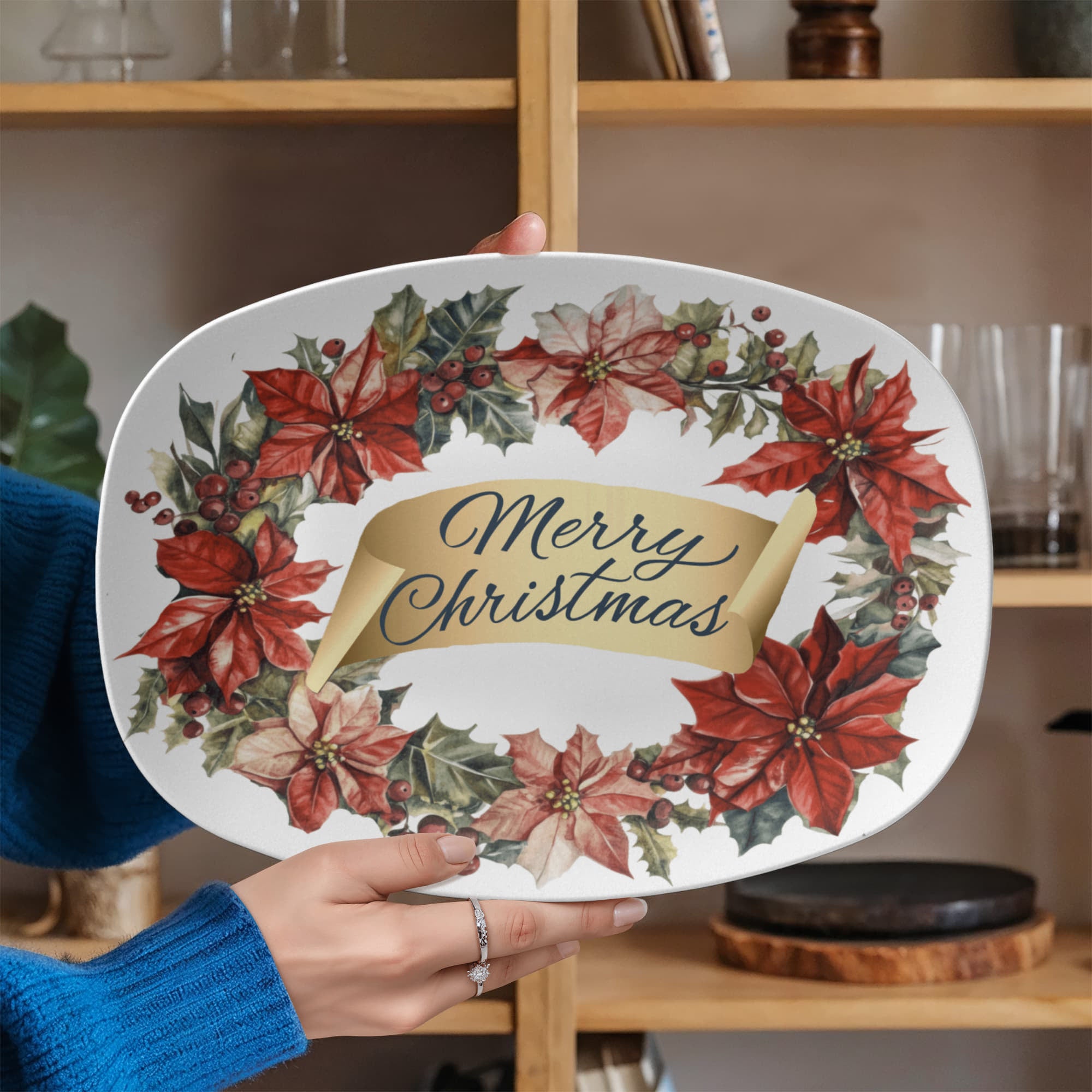 Merry Christmas Oval Wreath 10