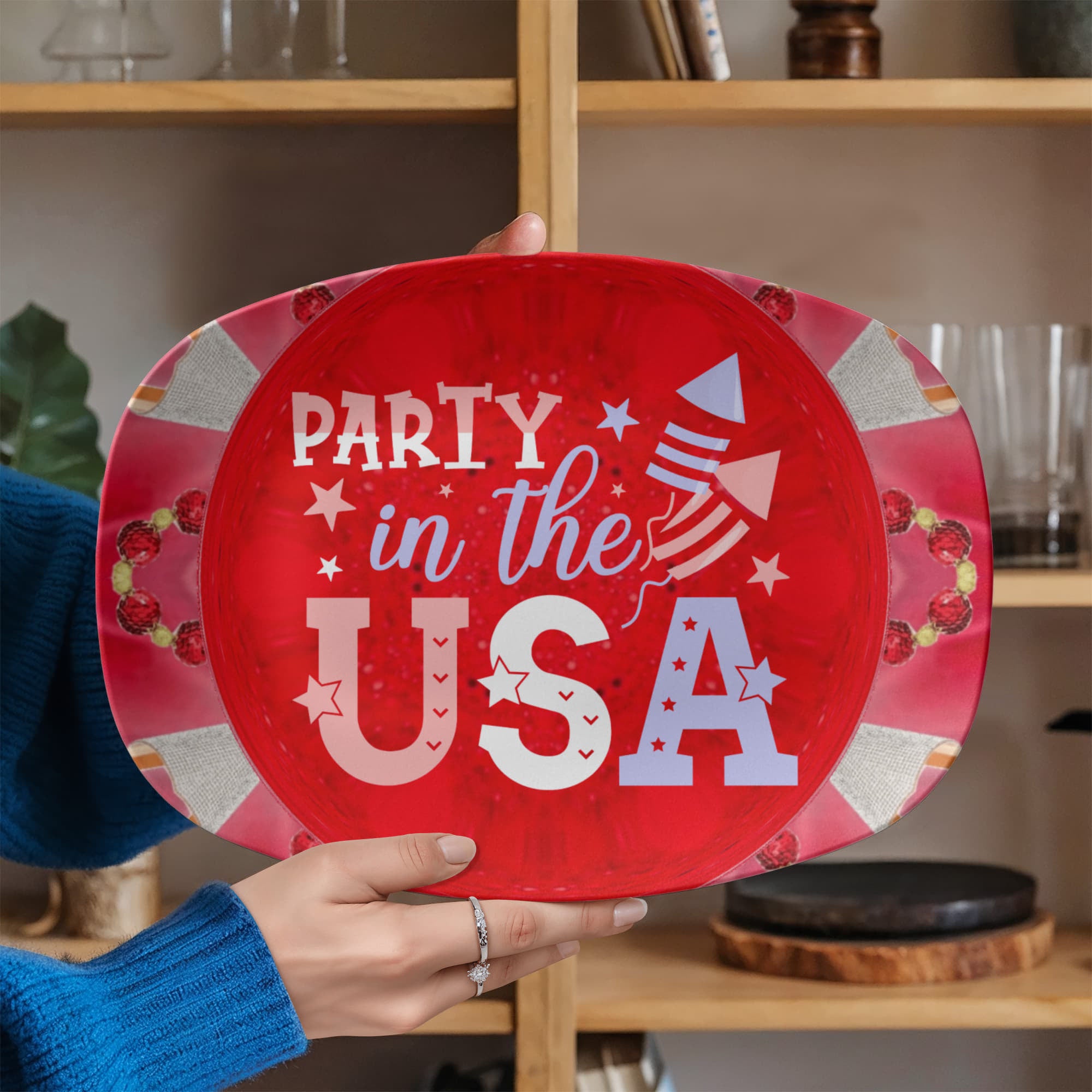 Party in the USA 10”x14” Oval Serving Platter