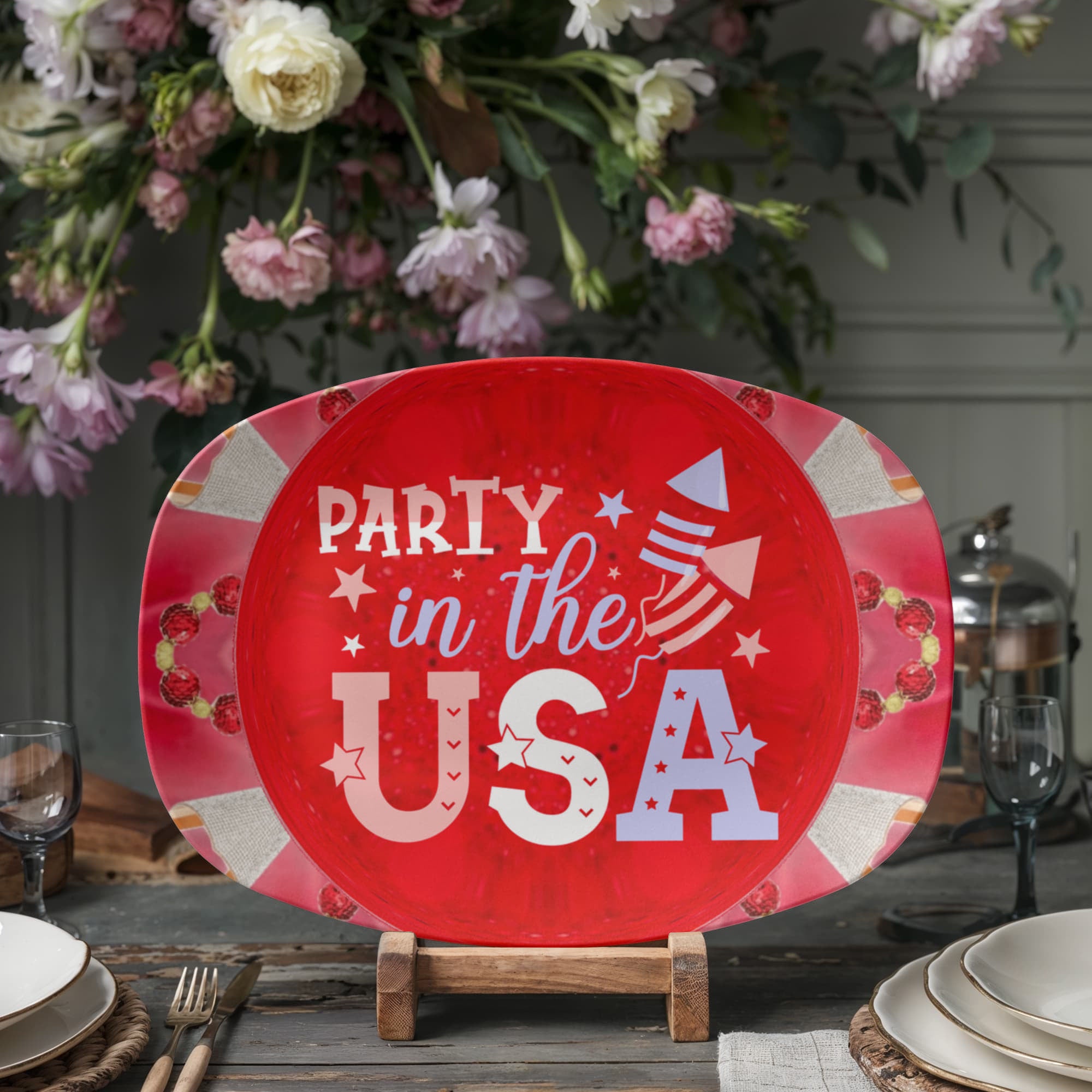 Party in the USA 10”x14” Oval Serving Platter