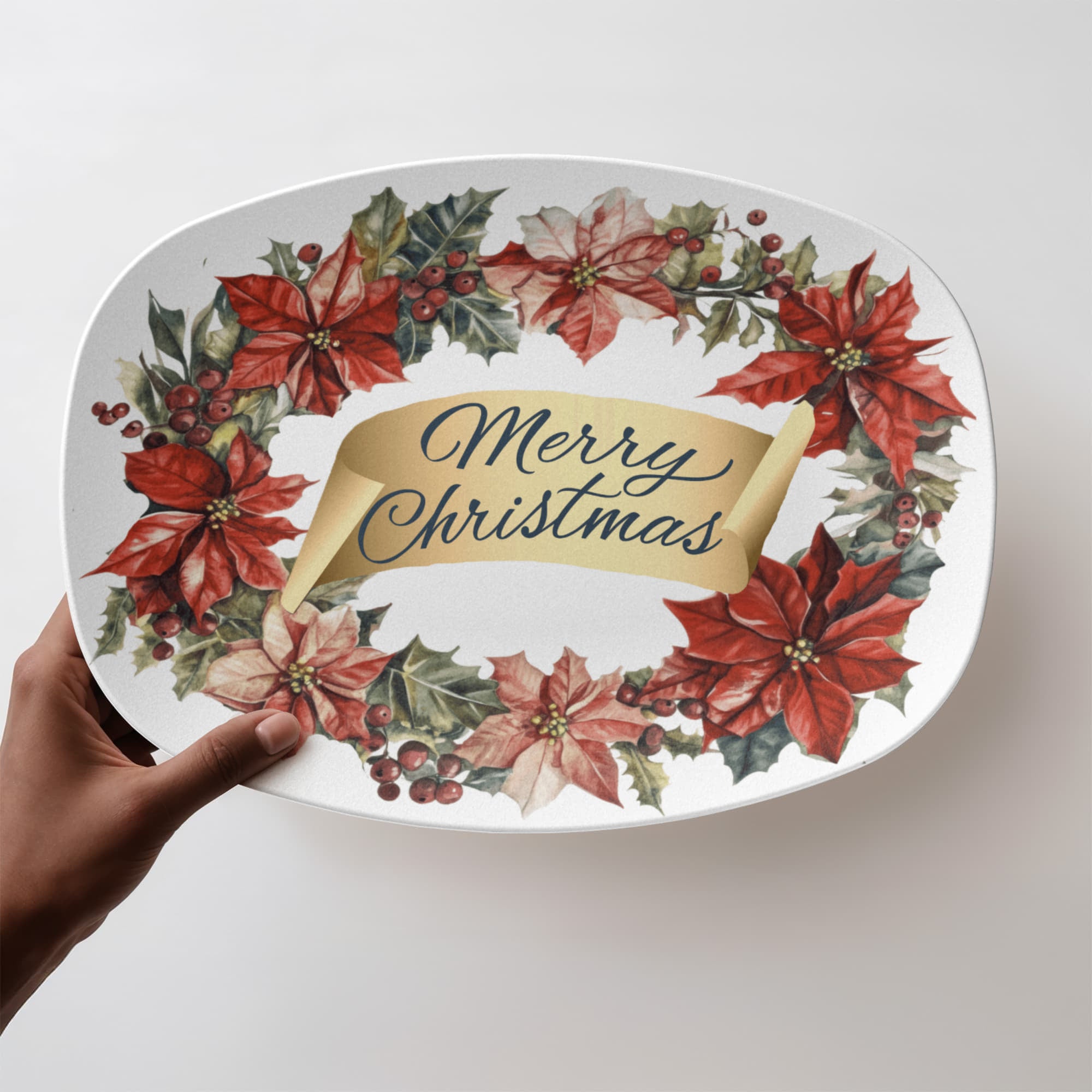 Merry Christmas Oval Wreath 10