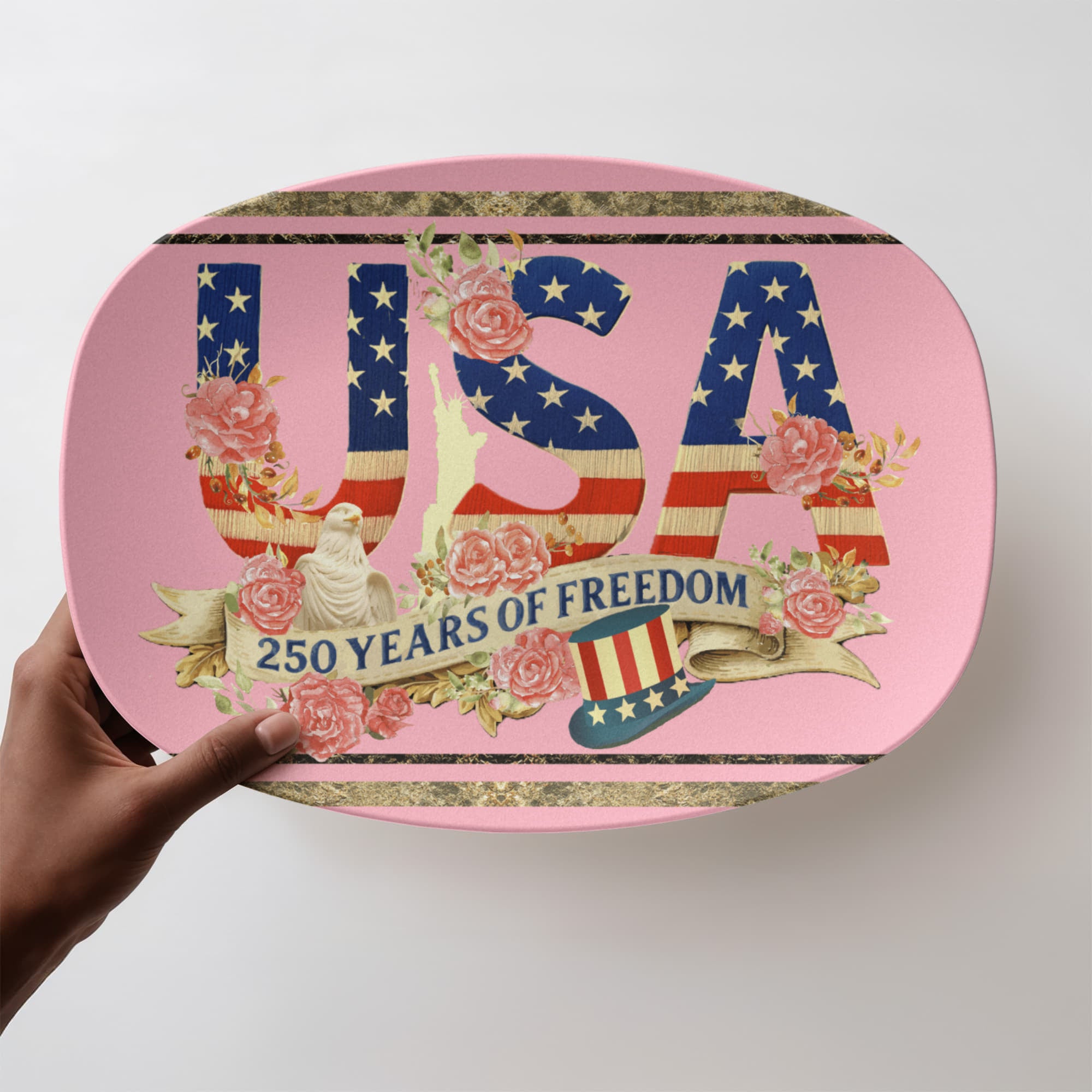 Pink USA 250 Years of Freedom Floral 10