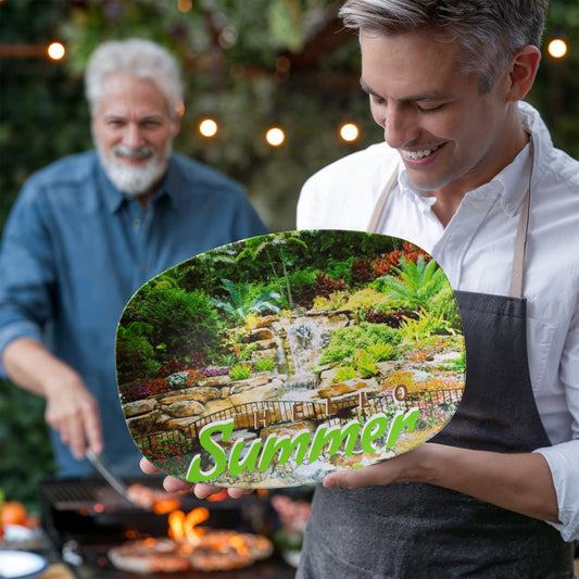 Hello Summer Tropical Waterfall 10" x 14" Oval Serving Platter