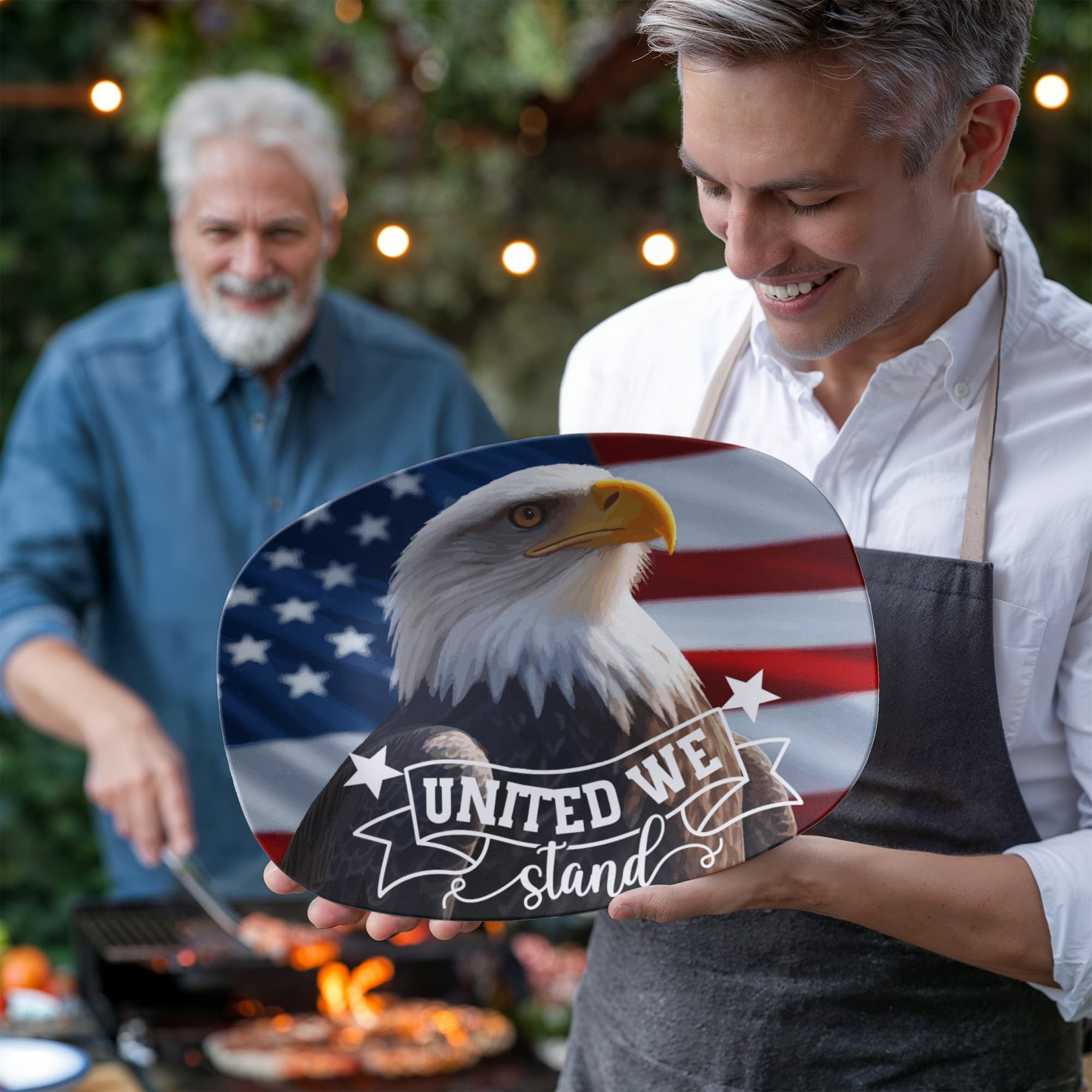 United States Bald Eagle United We Stand 10”x14” Oval Serving Platter