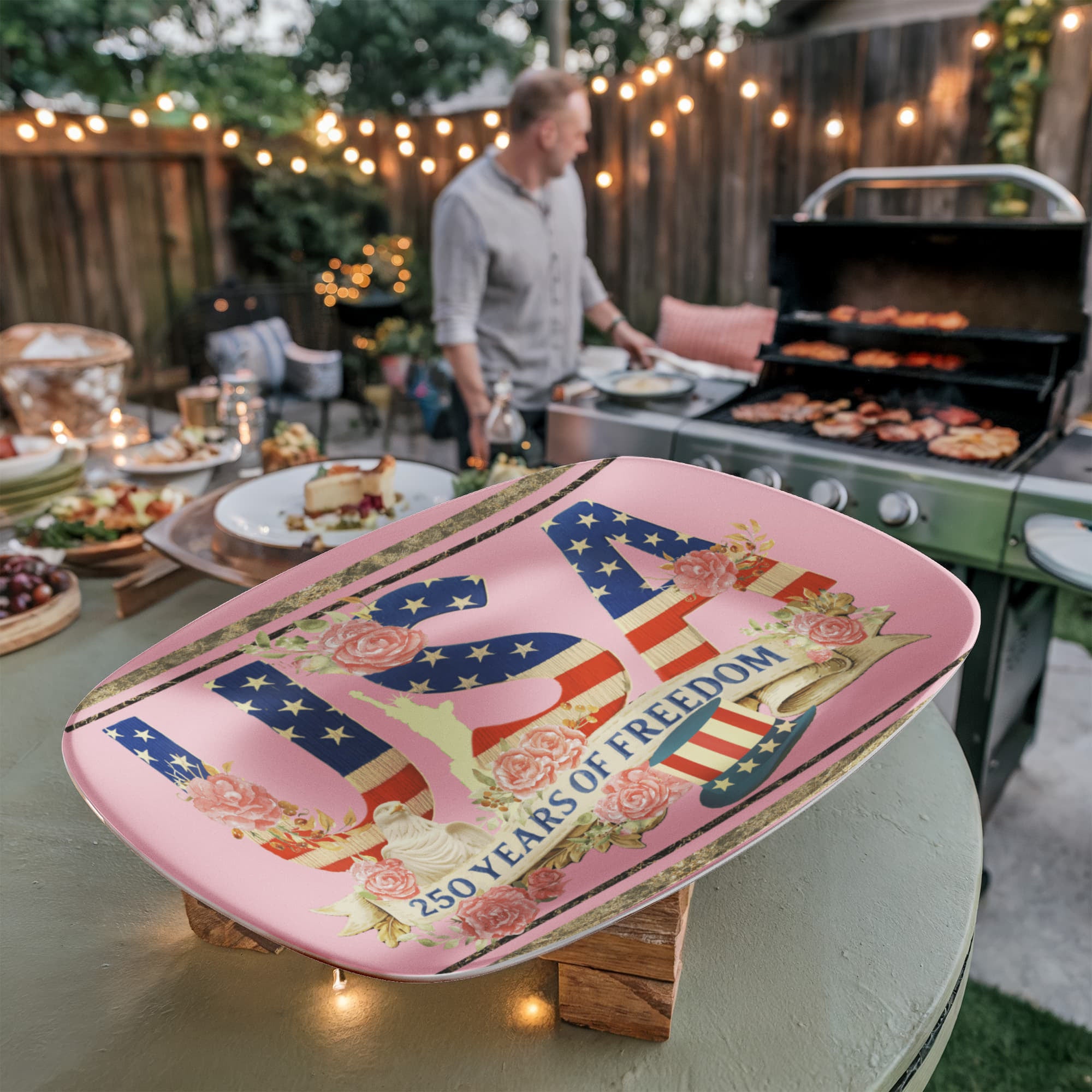 Pink USA 250 Years of Freedom Floral 10