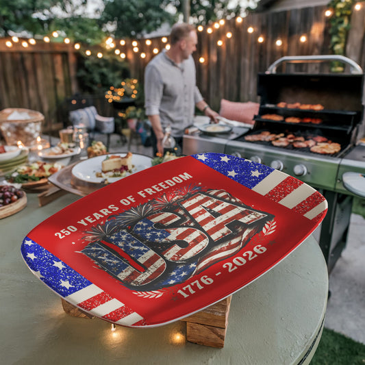 250 Years of Freedom United States 10" x 14" Oval Serving Platter