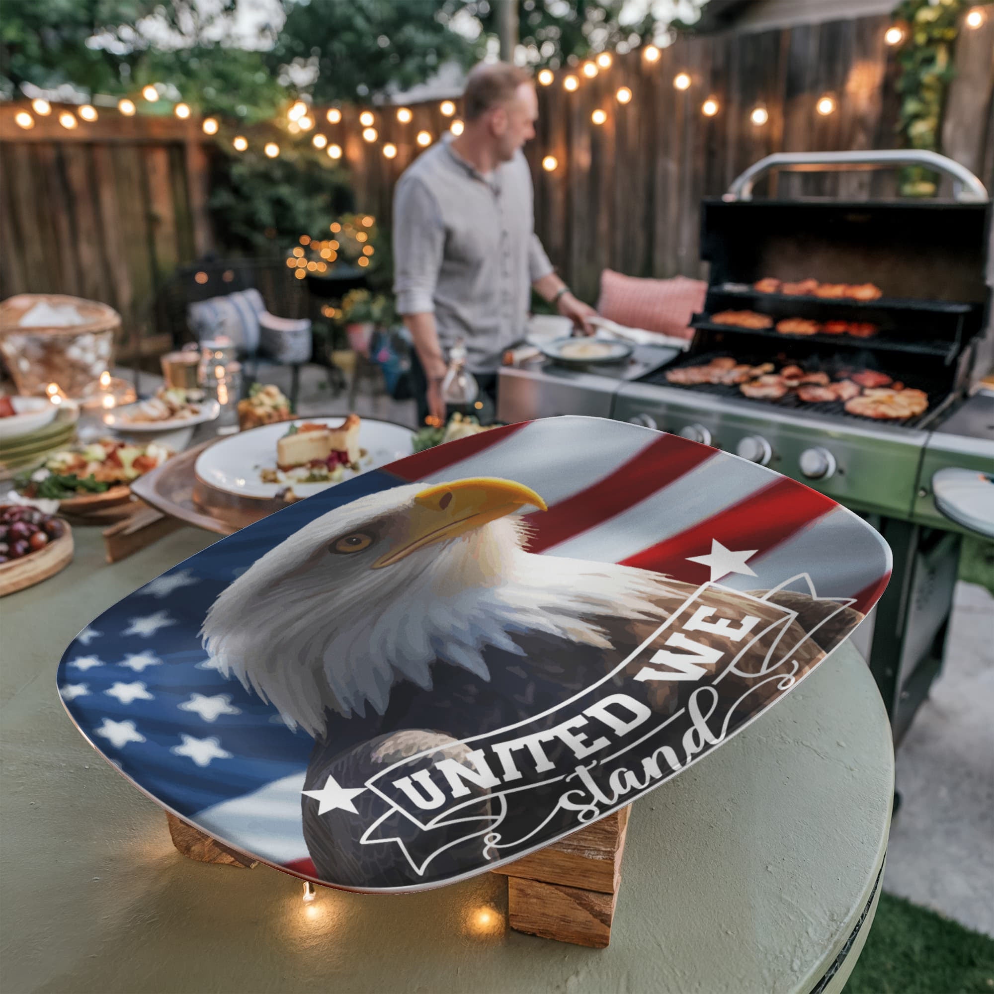 United States Bald Eagle United We Stand 10”x14” Oval Serving Platter