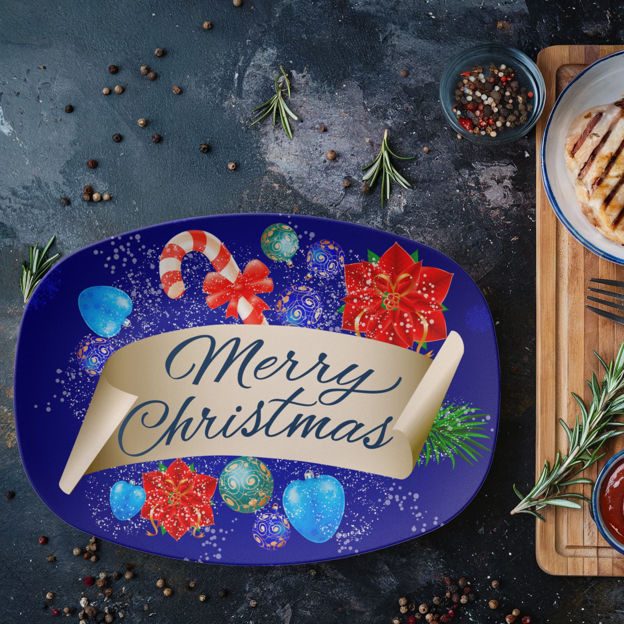 Blue Merry Christmas Design 10