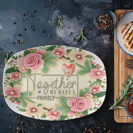 Together We Make a Family 10" x 14" Oval Serving Platter