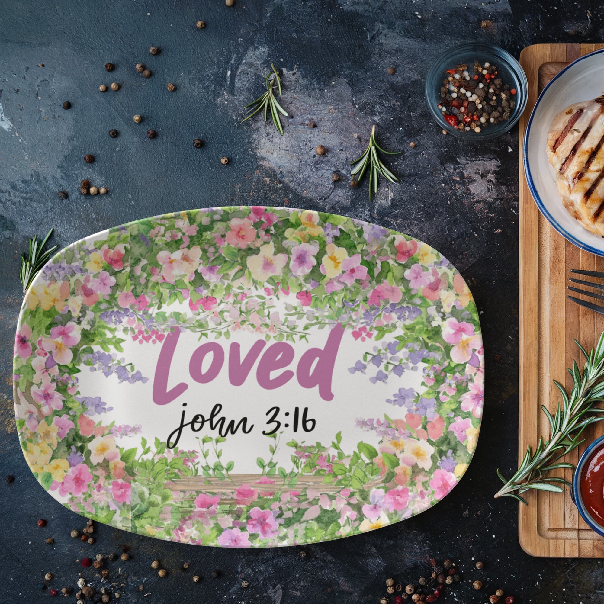 Loved John 3:16 Faith Based Floral 10