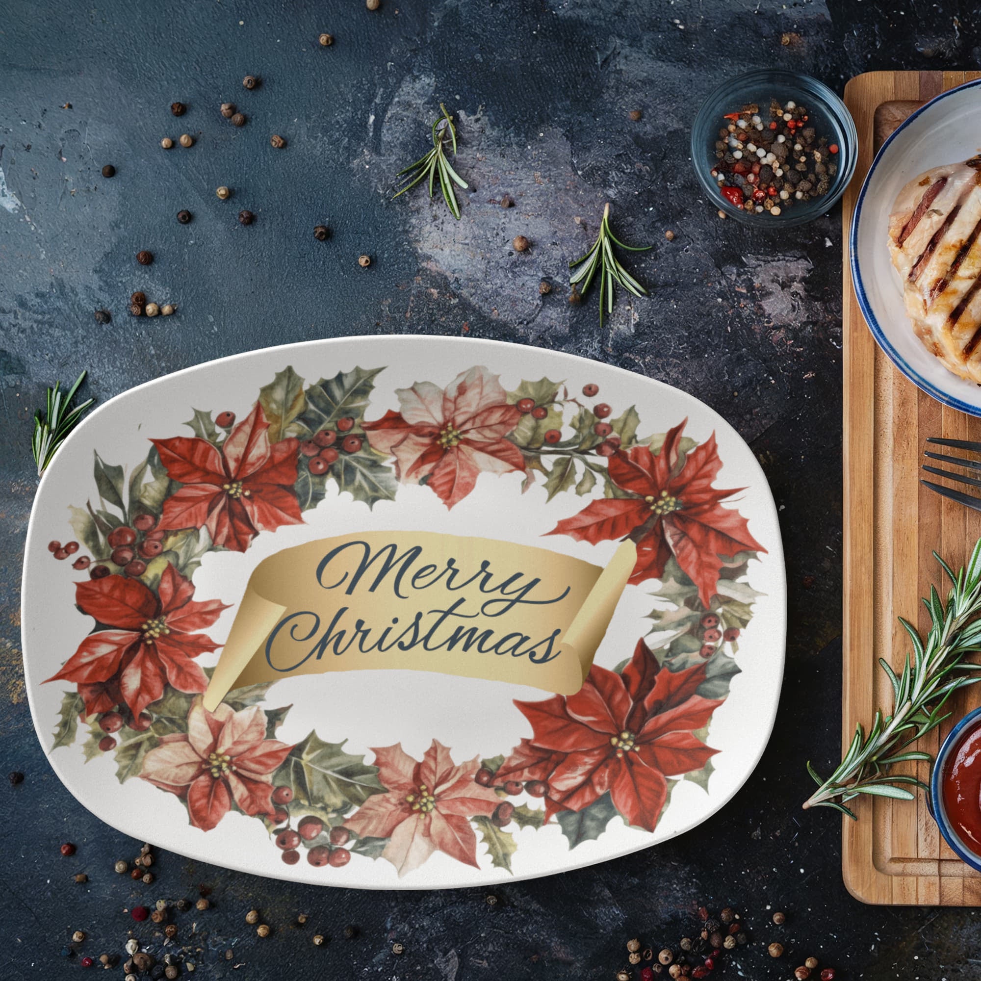 Merry Christmas Oval Wreath 10