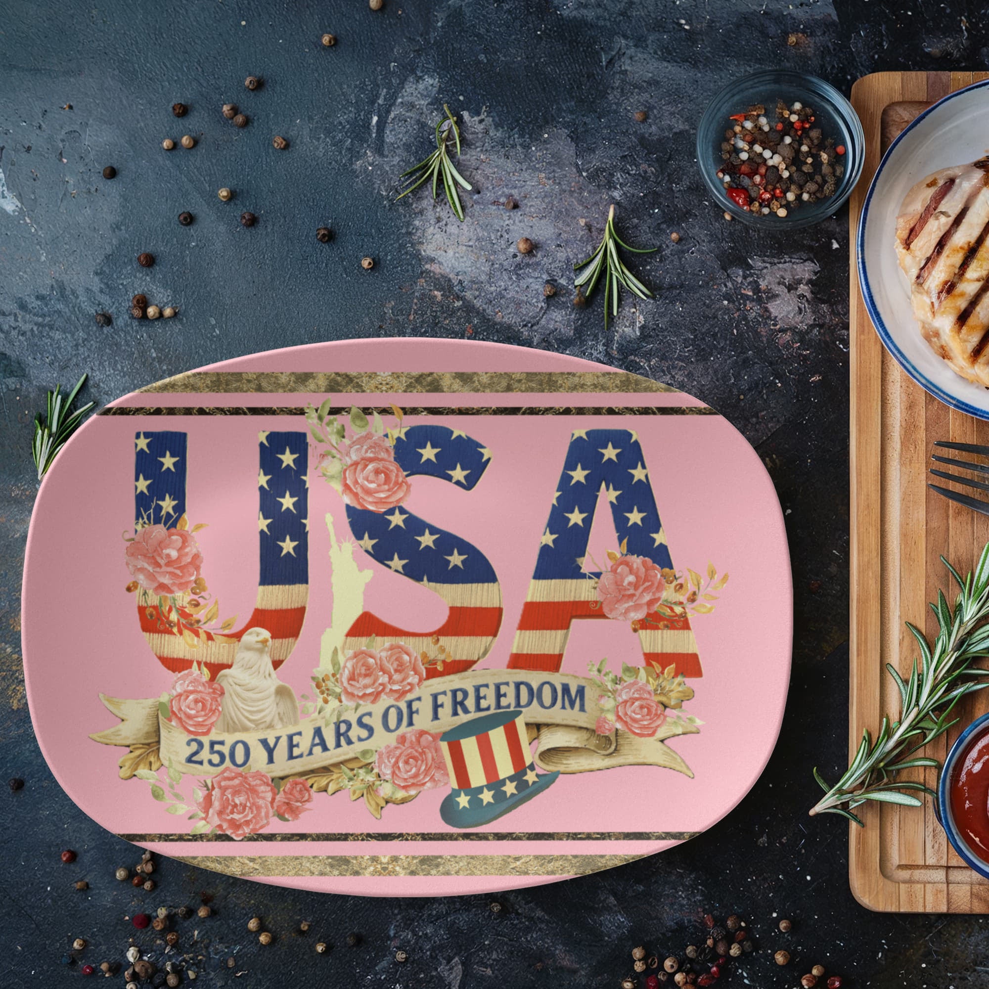 Pink USA 250 Years of Freedom Floral 10