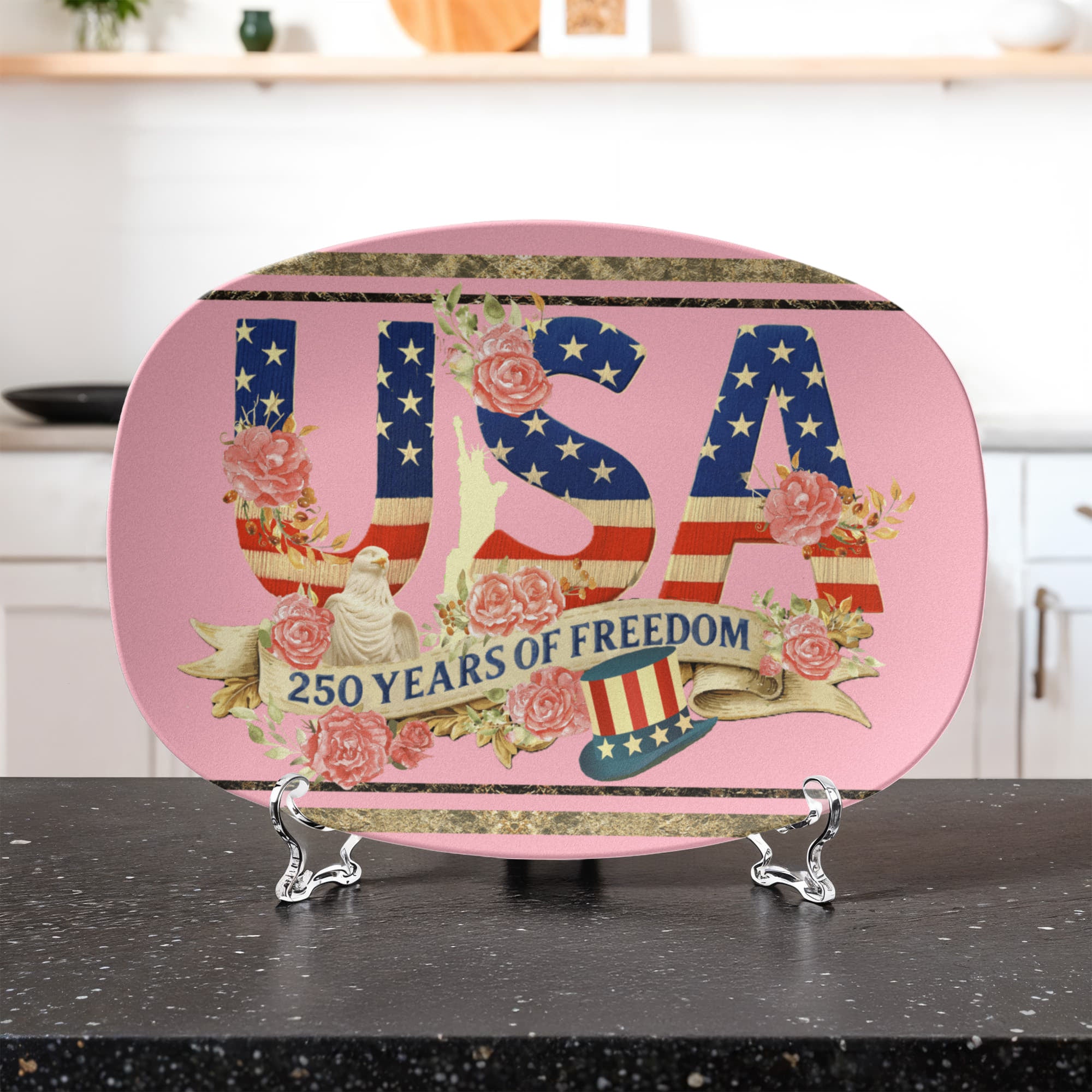 Pink USA 250 Years of Freedom Floral 10