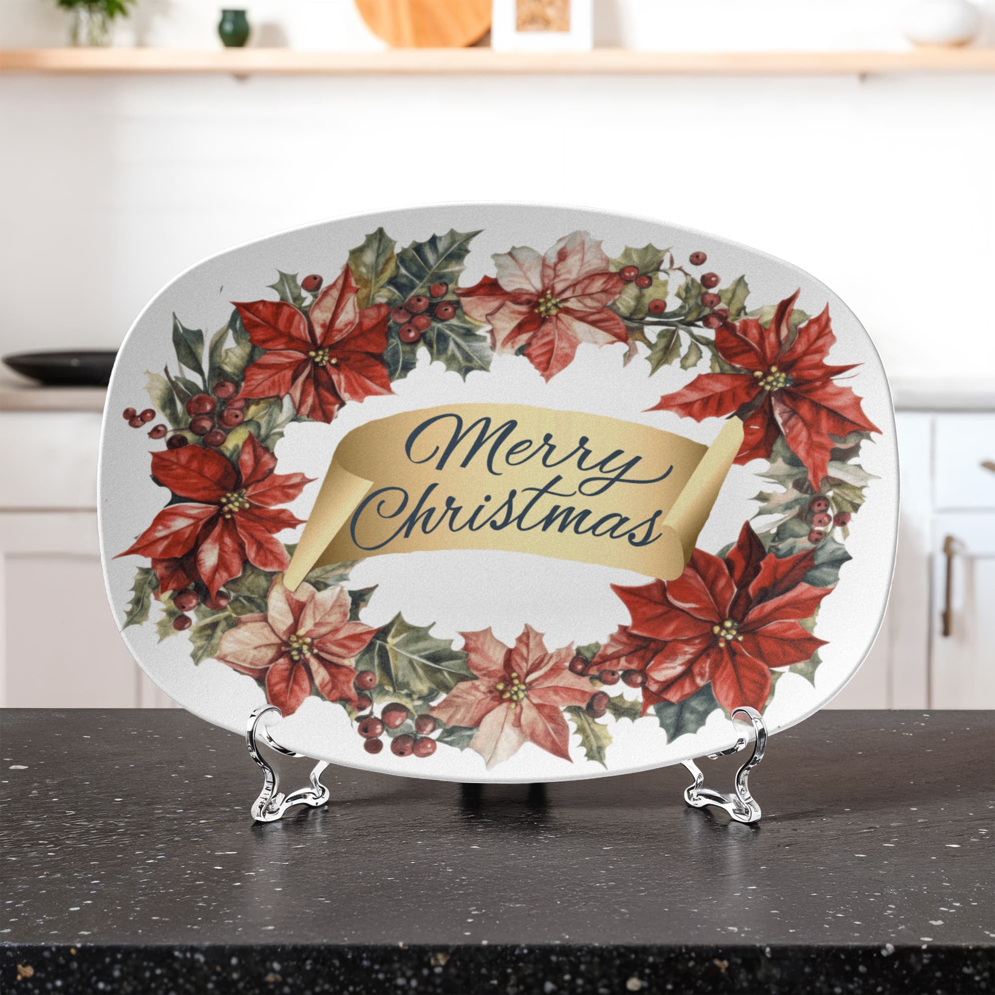 Merry Christmas Oval Wreath 10
