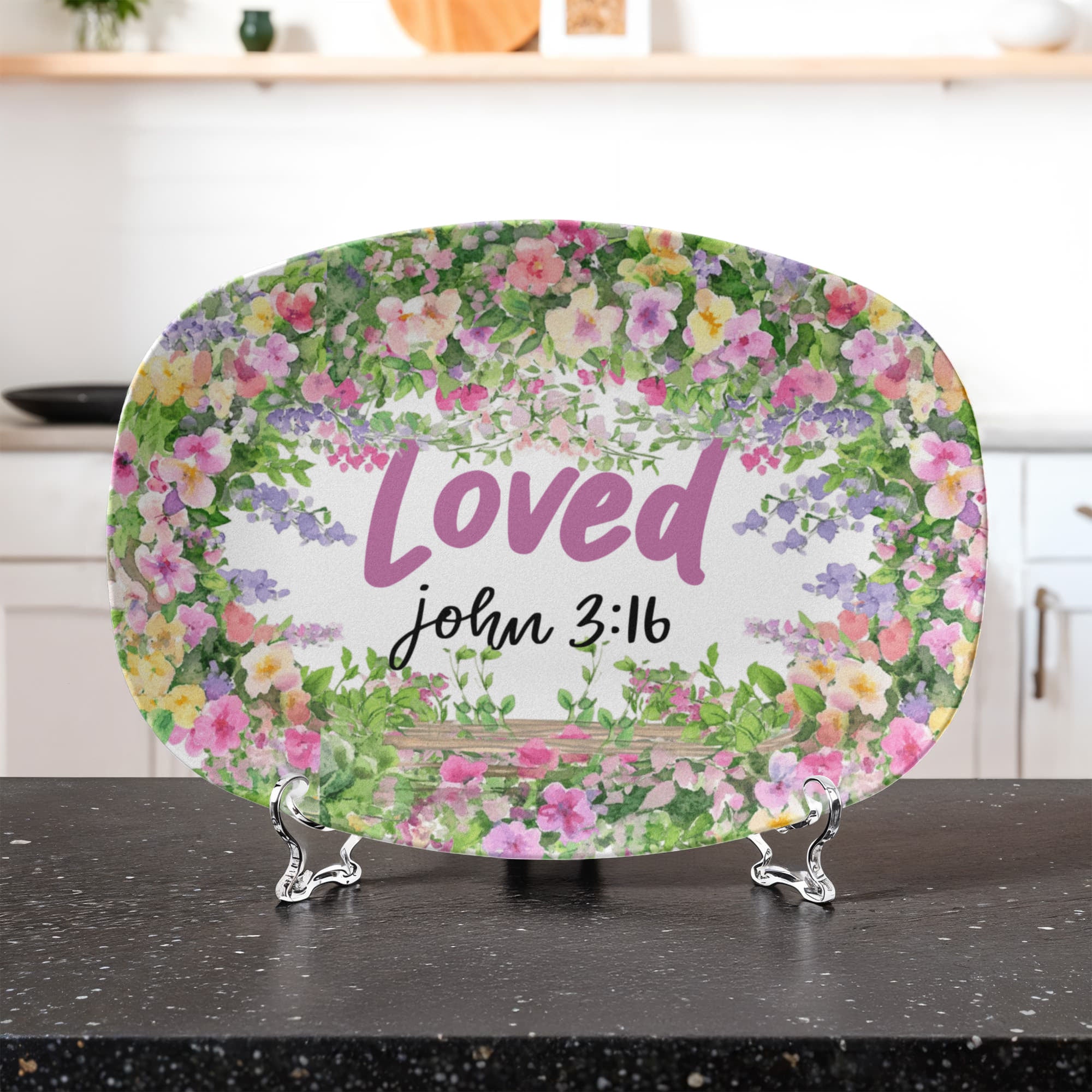 Loved John 3:16 Faith Based Floral 10