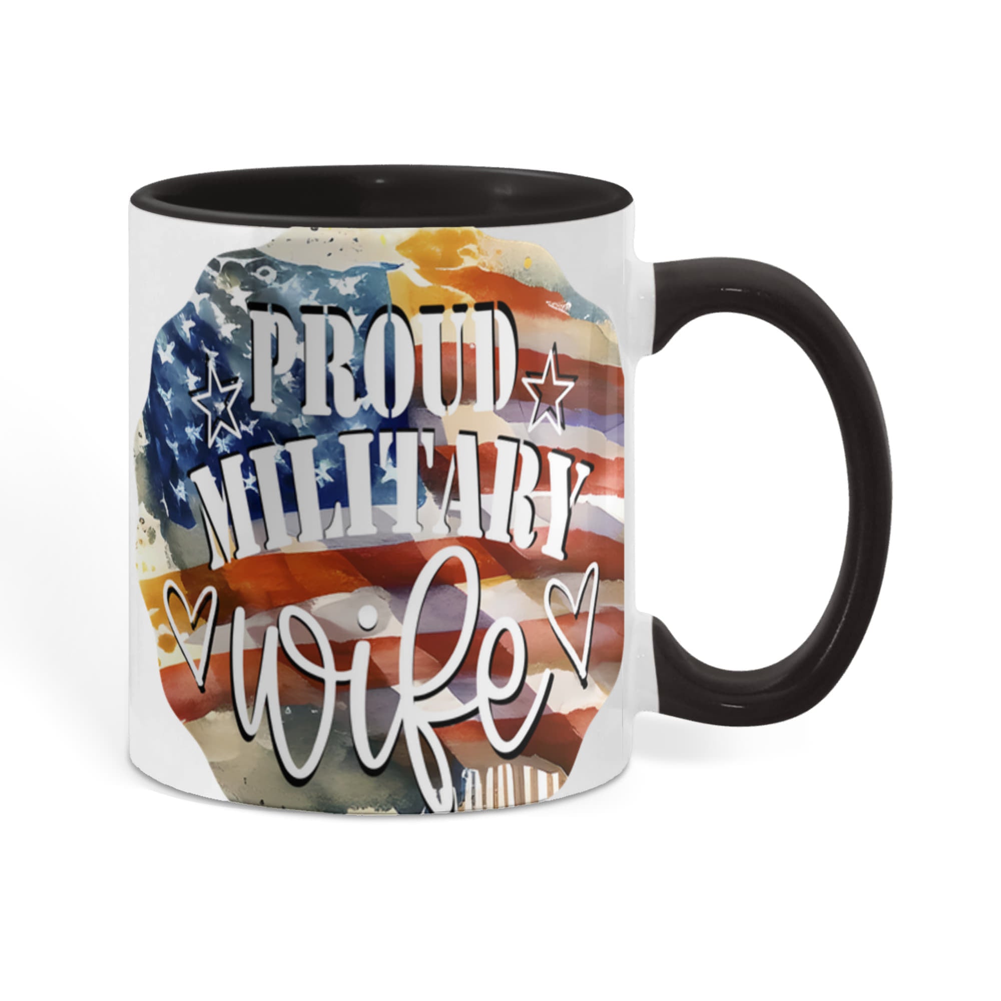 Proud Military Wife Color Accent Coffee Mug - 15 oz