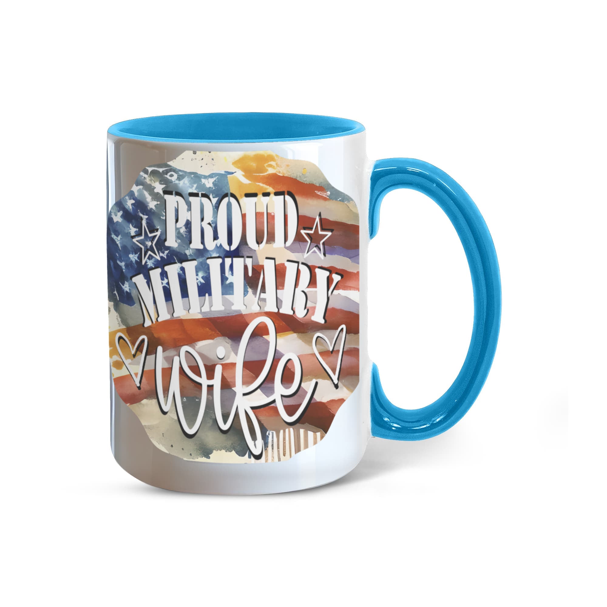 Proud Military Wife Color Accent Coffee Mug - 15 oz