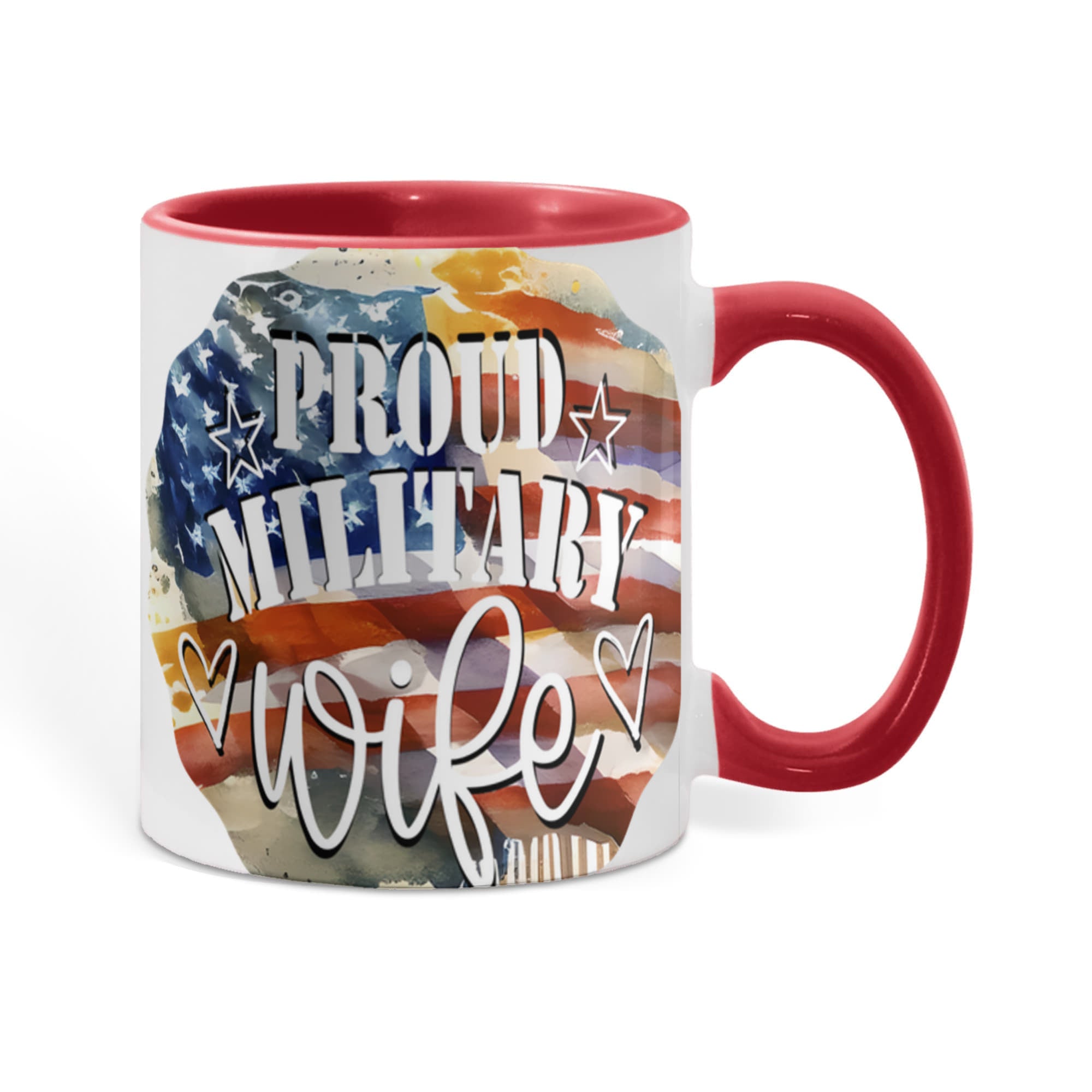 Proud Military Wife Color Accent Coffee Mug - 15 oz