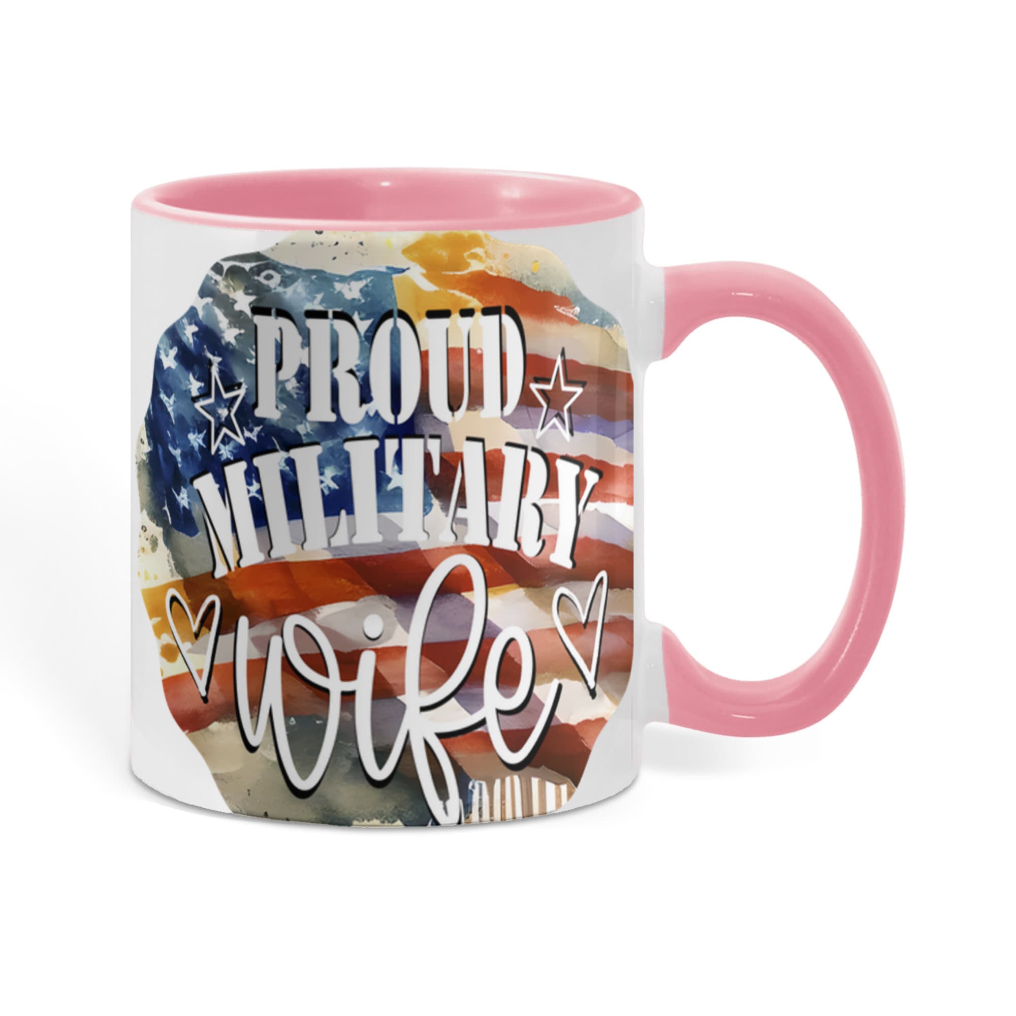 Proud Military Wife Color Accent Coffee Mug - 15 oz