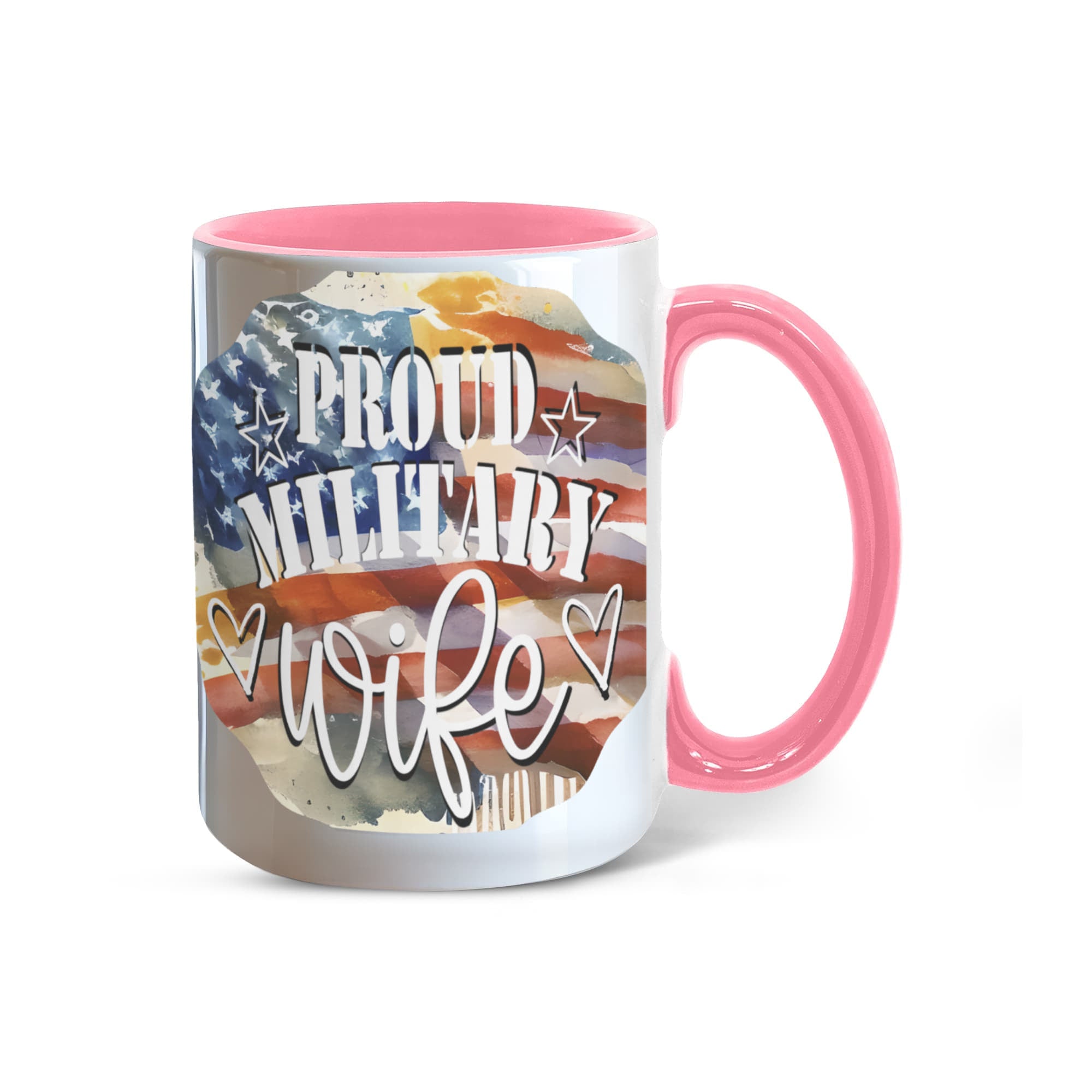 Proud Military Wife Color Accent Coffee Mug - 15 oz