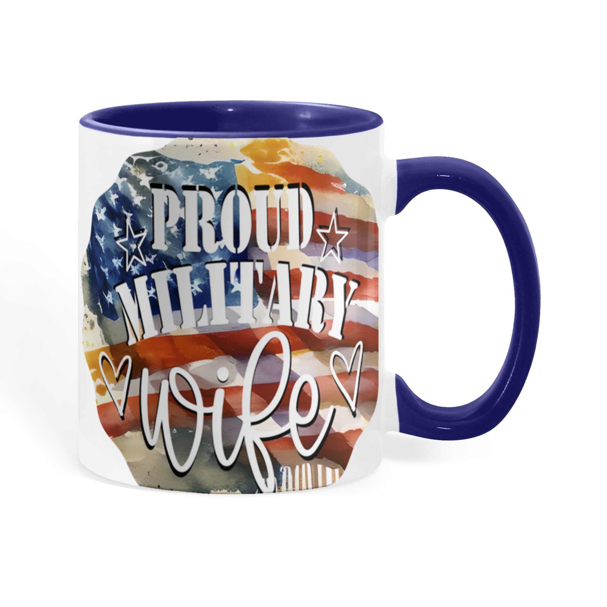 Proud Military Wife Color Accent Coffee Mug - 15 oz