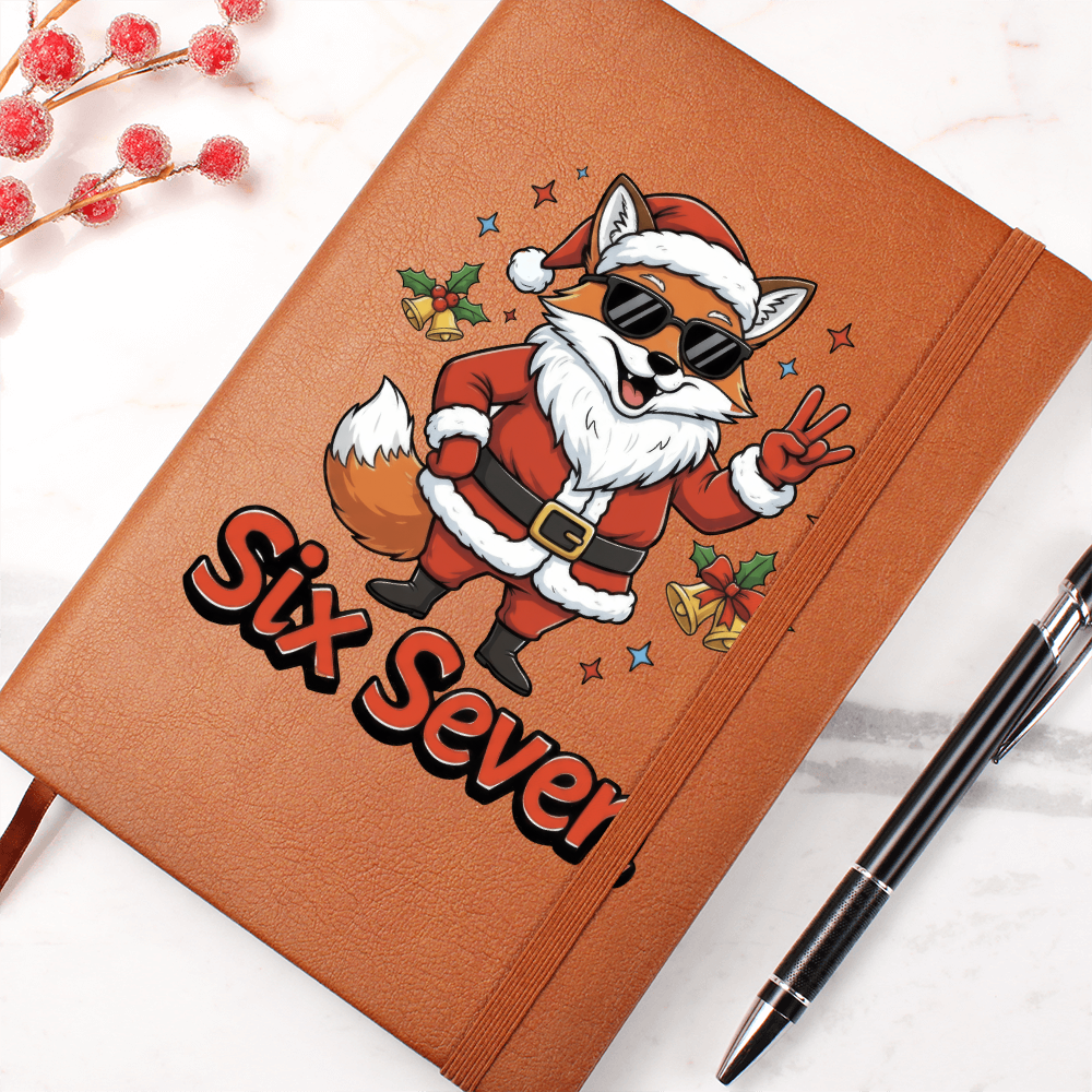 Christmas Fox Six Seven Vegan Leather Graphic Journal