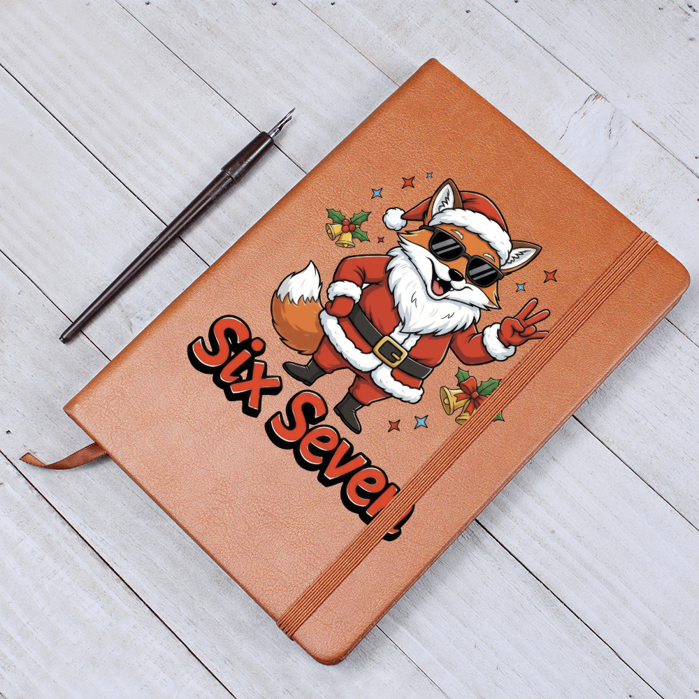 Christmas Fox Six Seven Vegan Leather Graphic Journal