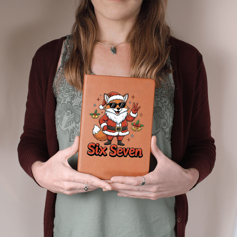 Christmas Fox Six Seven Vegan Leather Graphic Journal
