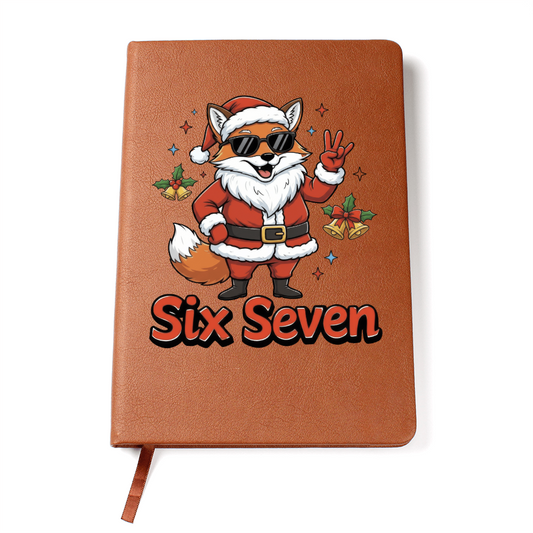 Christmas Fox Six Seven Vegan Leather Graphic Journal
