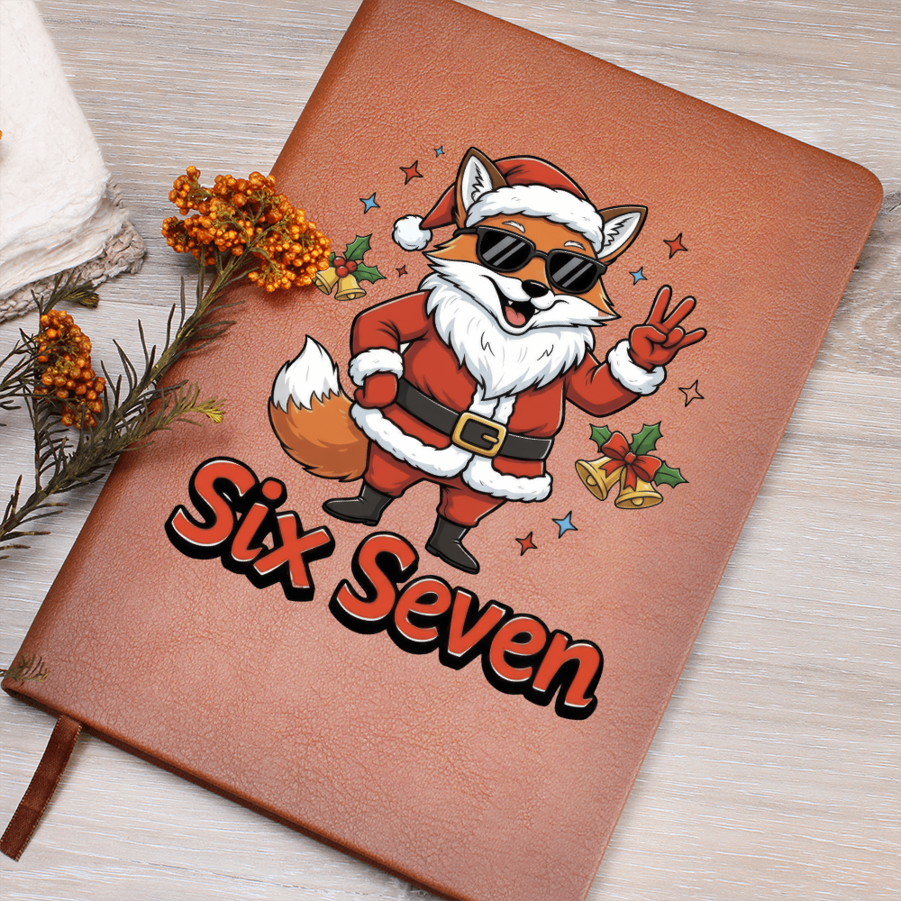 Christmas Fox Six Seven Vegan Leather Graphic Journal