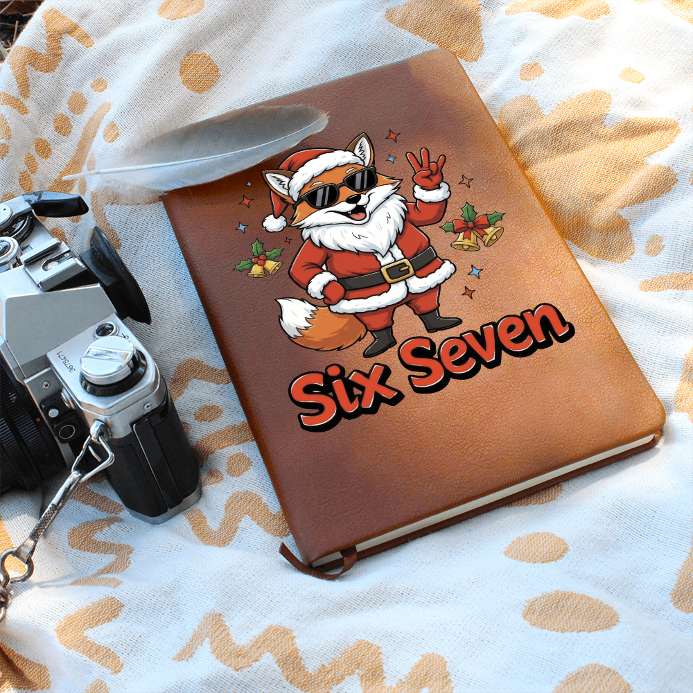 Christmas Fox Six Seven Vegan Leather Graphic Journal