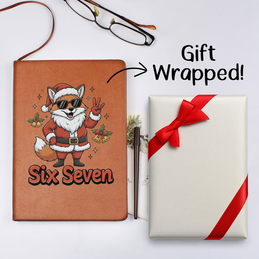 Christmas Fox Six Seven Vegan Leather Graphic Journal