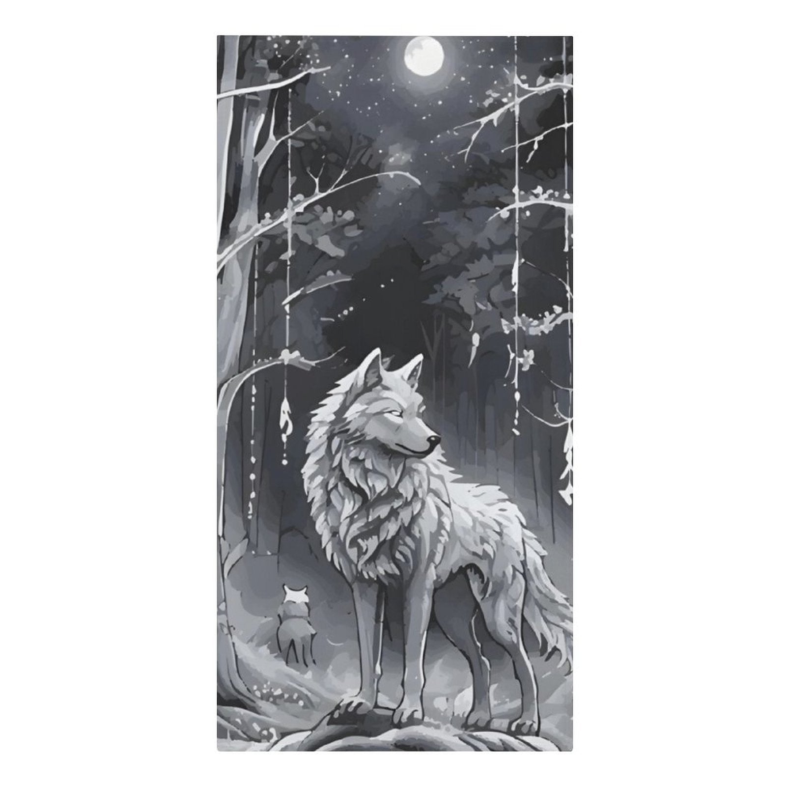 Ethereal Wolf in the Moonlight Beach Towel - 61.4