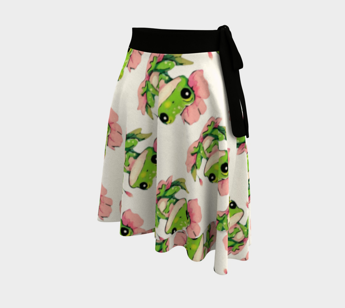 Frog on Lily Pad Short Wrap Skirt