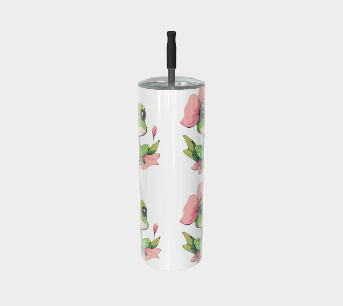 Green Frog on Pink  Lily Pad 20 oz Tumbler