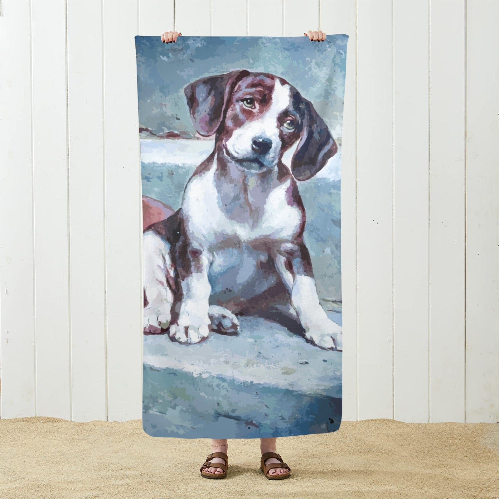 Adorable Puzzled Puppy Beach Towel - 29
