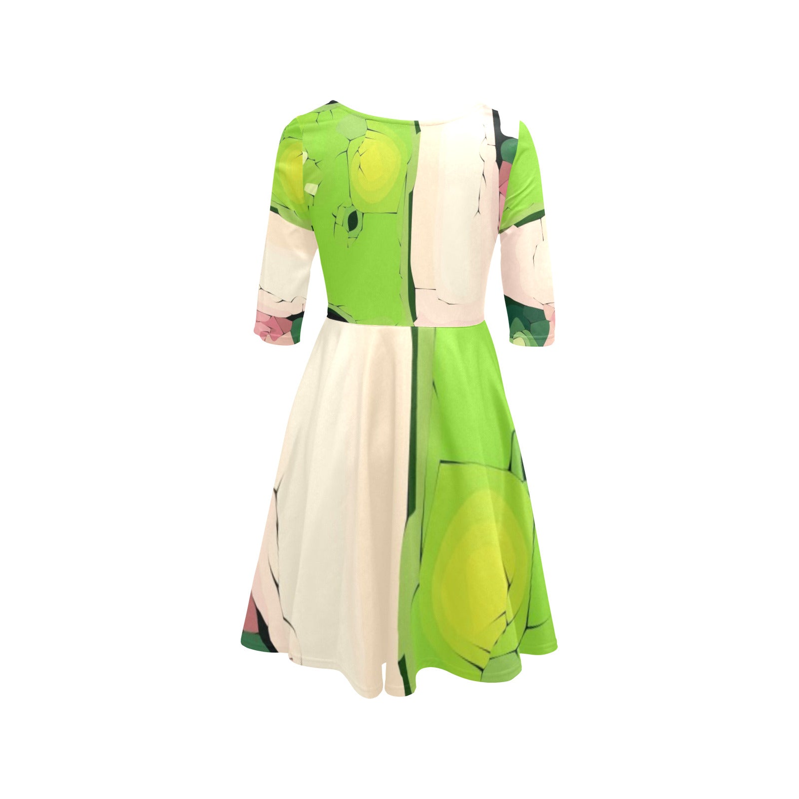 Women's Frog on Lily Pad Half Sleeve Knee Length Skater Dress