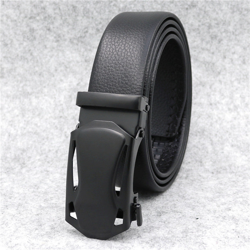 Men's Microfiber Leather Ratchet Belt Adjustable Automatic Buckle Black Belts