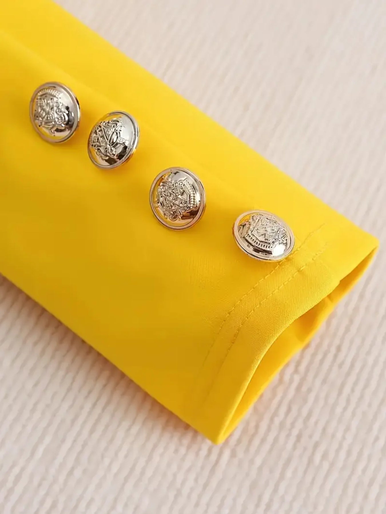 Women's Fashionable 2-piece Solid Color Jacket And Printed Pants Suit