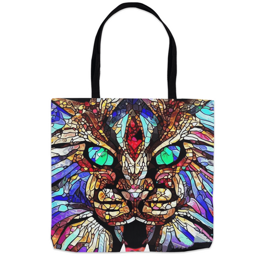 Stained Glass Wildcat Tote Bag
