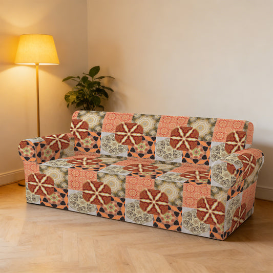 Heritage Revival Quilt Design 3-Seater Sofa Cover | Ships from USA