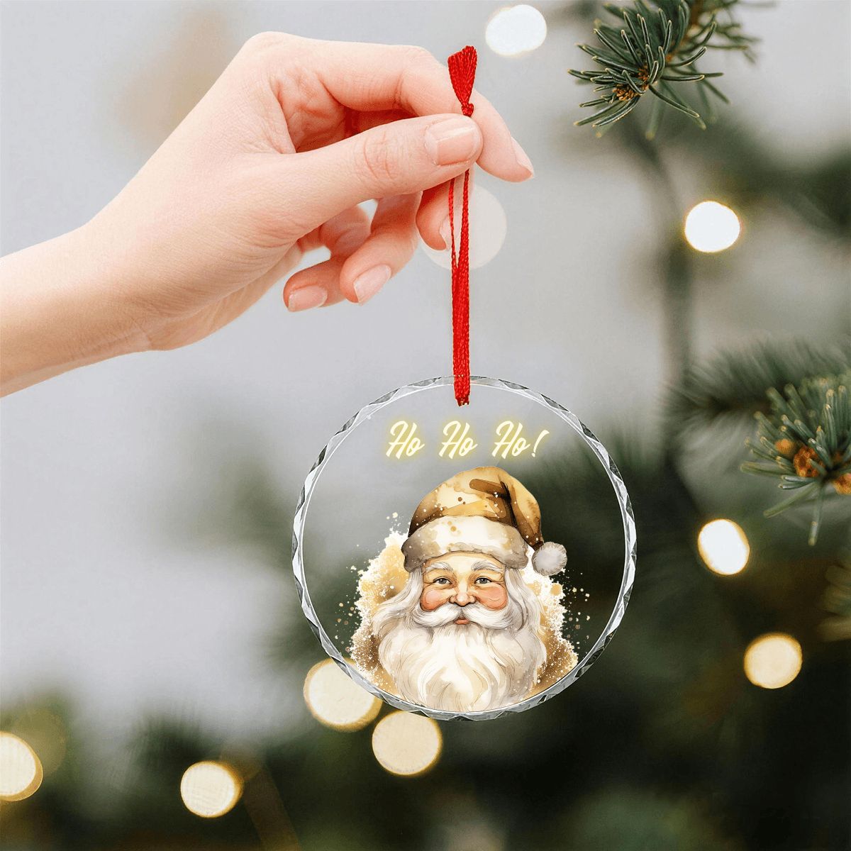 Round Glass Christmas Ornament (Made in USA) sianybdesignsElegantGoldChristmassantasoftandinvitingli949d655e0da04c28a8e3a43e435c7152